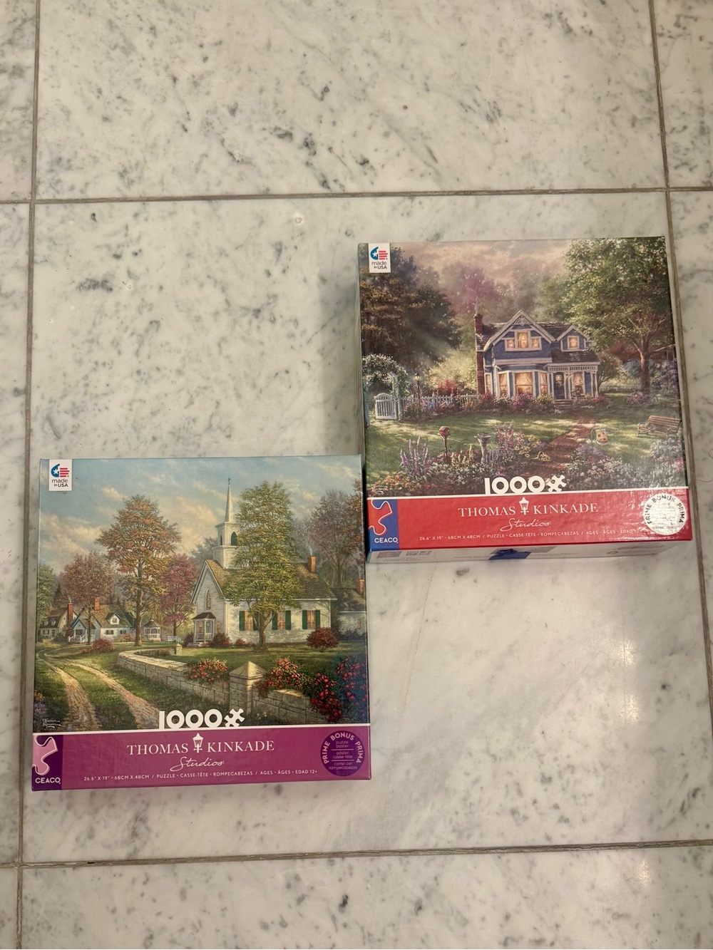 (2) Thomas Kinkade 1000 Piece Puzzles by Ceaco